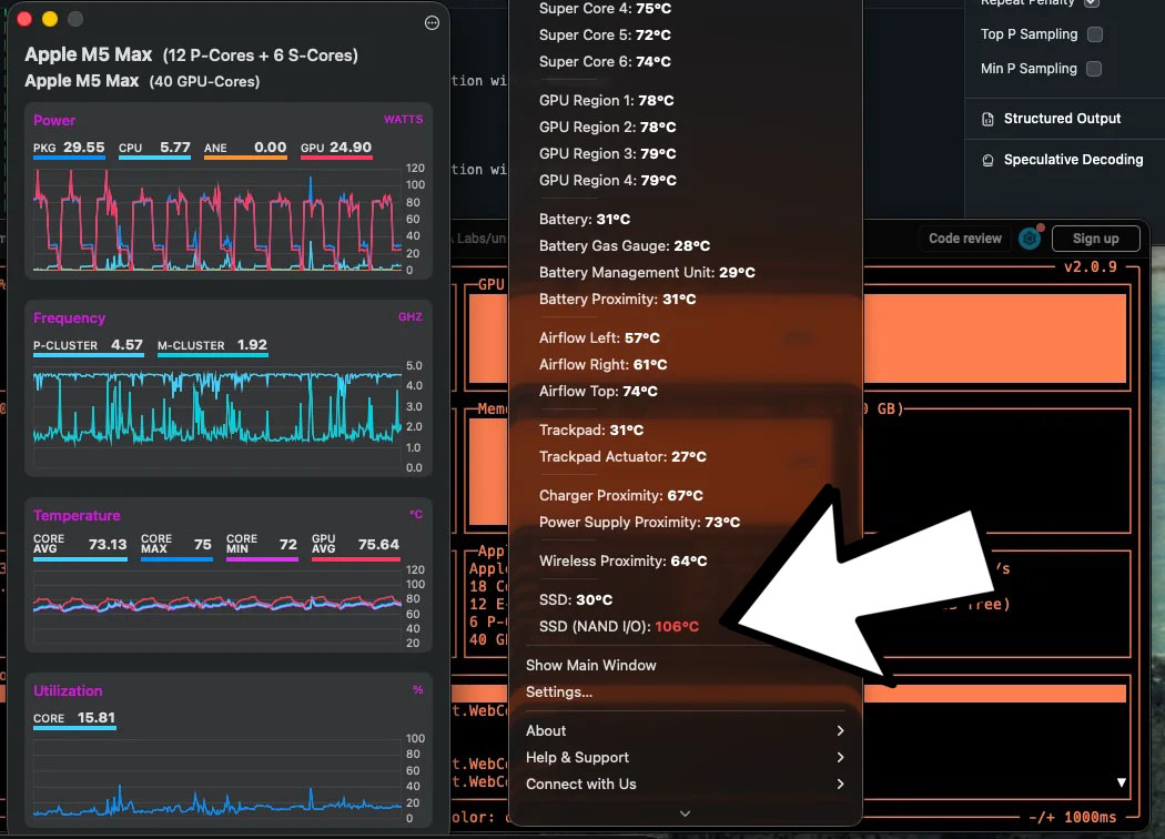 M5 MacBook SSD speeds running AI