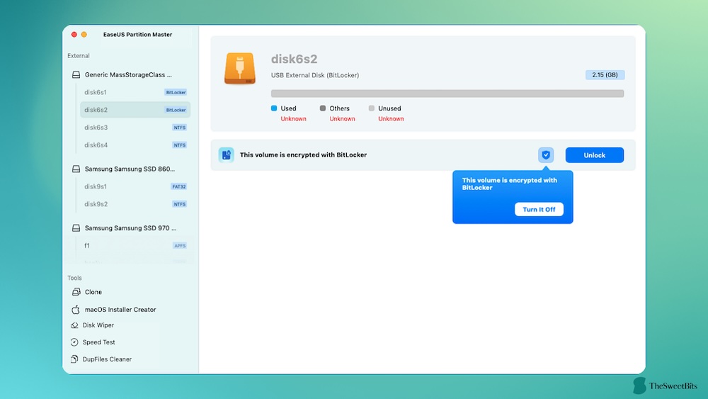 easeus partitionmac bitlock