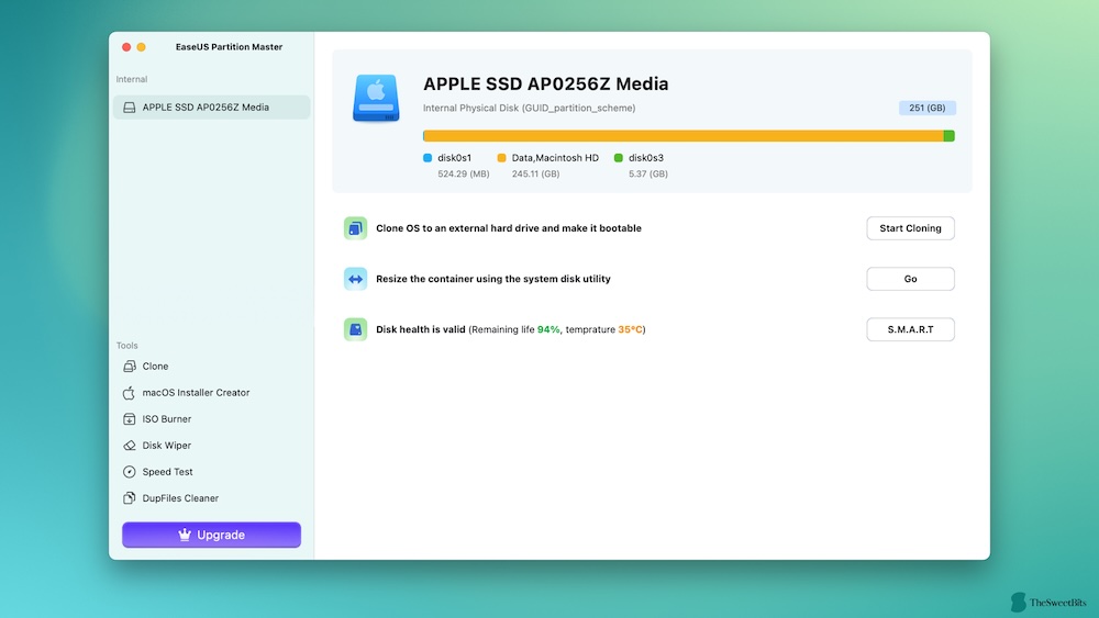 easeus partitionmac main