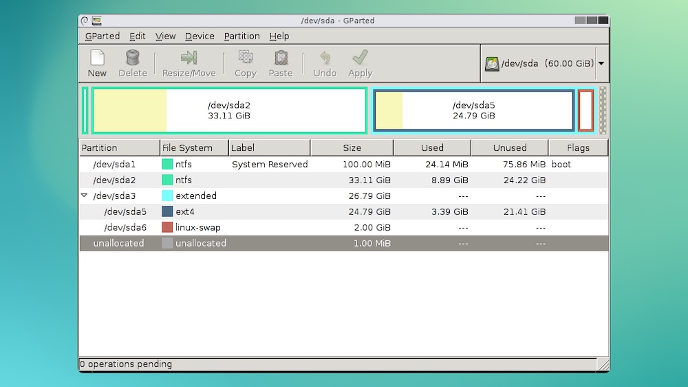 gparted partition