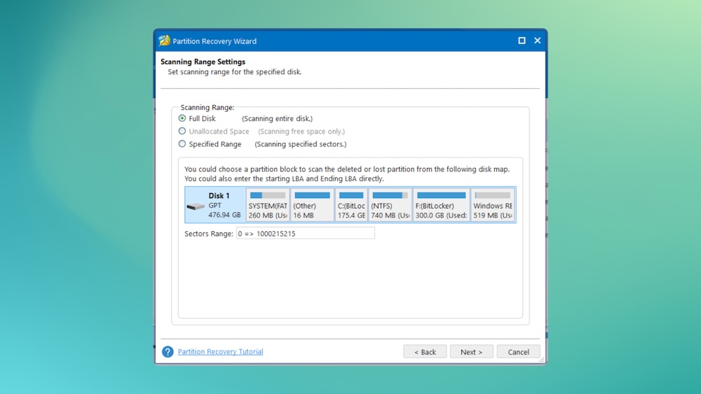 minitoolpartition recovery