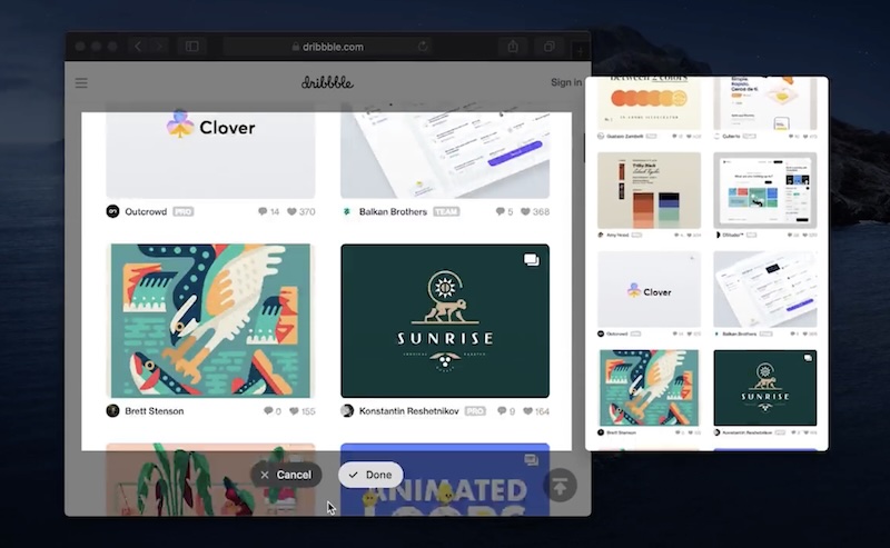Screenshot scrolling