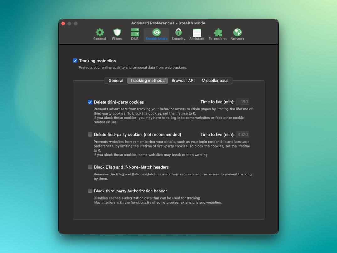 adguard trackingmode