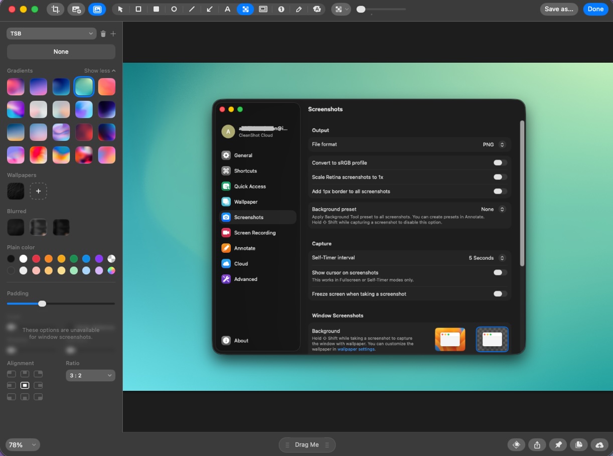screenshot background