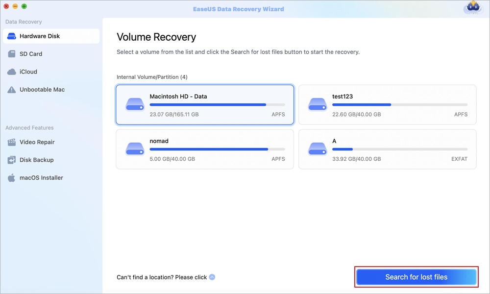 easeus datarecovery mac